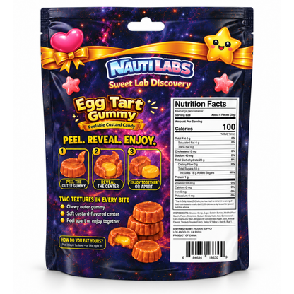 Nauti Labs Egg Tart Peelable Gummy Candy 8oz 12ct