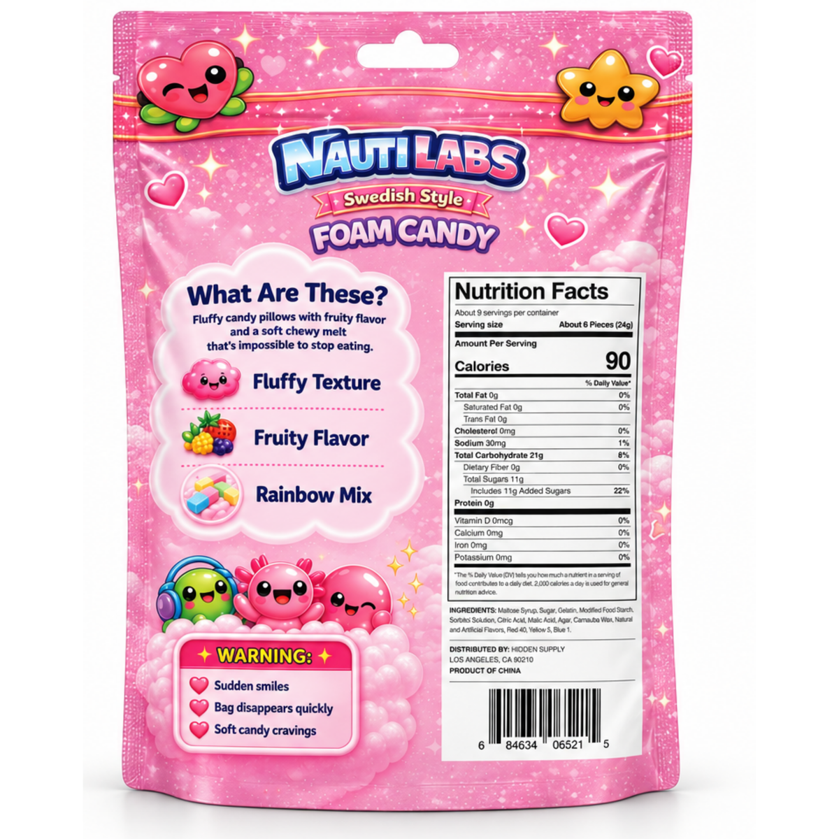 Nauti Labs Swedish Style Foam Candy Mix 8oz 12ct
