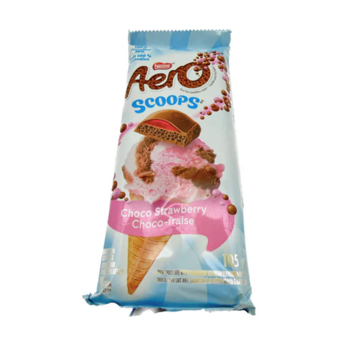 Nestle Aero Scoops Choco Strawberry Bar 105g - 15ct