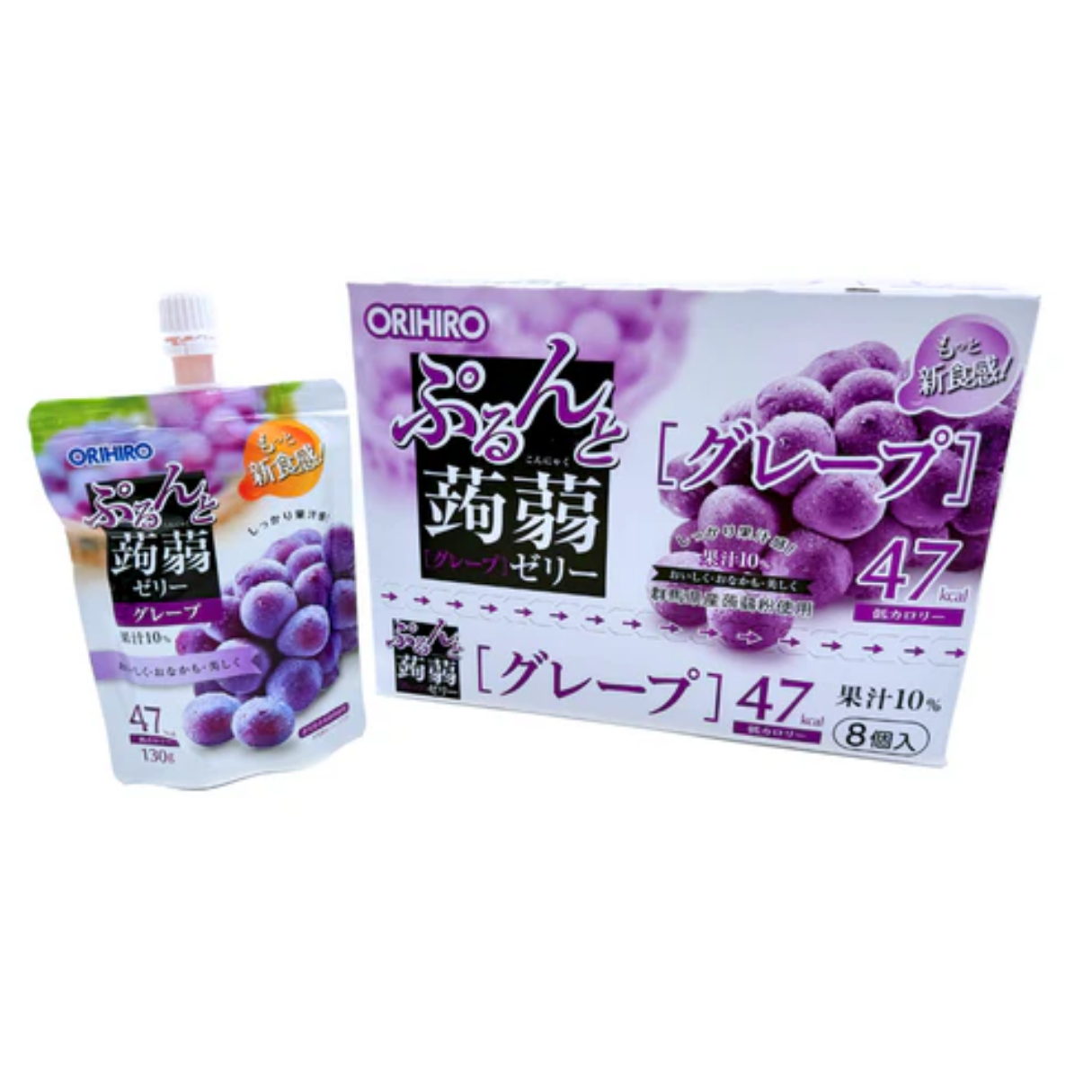 Orihiro Purunto Konjac Jelly Concord Grape Flavor 130g - 8ct