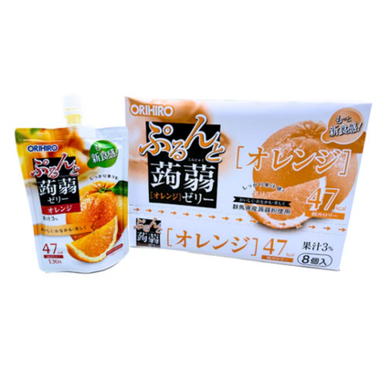 Orihiro Purunto Konjac Jelly Orange Flavor 130g - 8ct