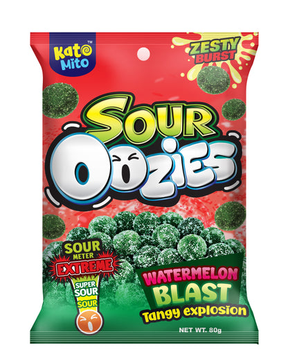 Kato Mito Sour Oozies Watermelon Peg Bag 80g 12ct