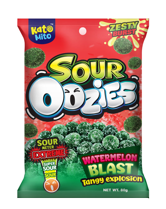 Kato Mito Sour Oozies Watermelon Peg Bag 80g 12ct