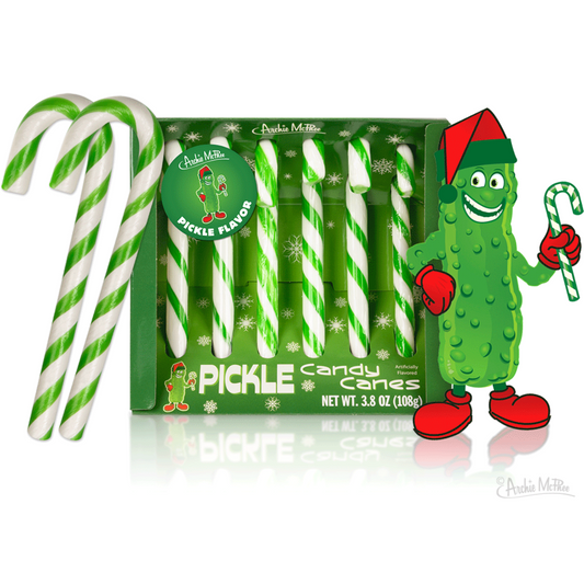 Pickle Flavor Candy Canes Archie McPhee 3.8oz - 12ct