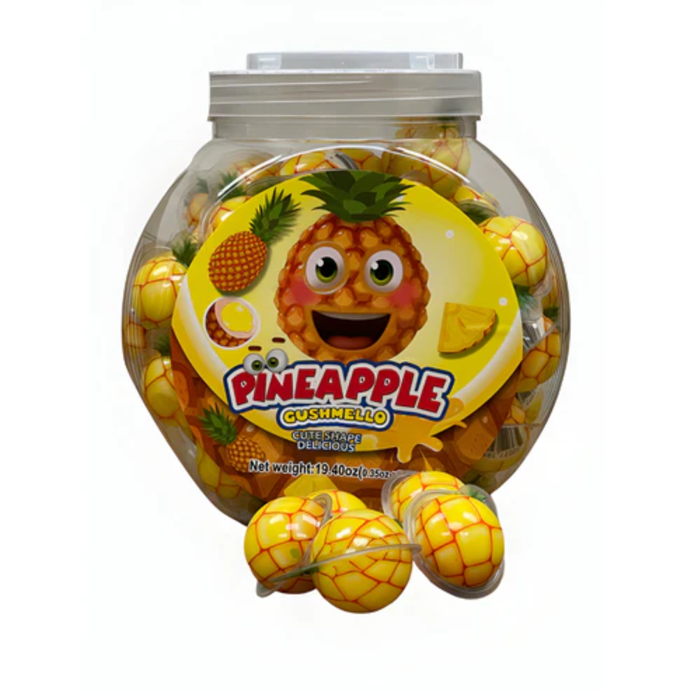 Gushmello Raspberry Zoomi Pineapple Gushmello Gummy Candy Jar 0.35oz - 55ct – I Got Your Candy
