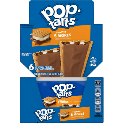 Two boxes of Pop-Tarts Frosted S'mores pastries shown, with the front packaging clearly visible and the Pop-Tarts logo prominent.