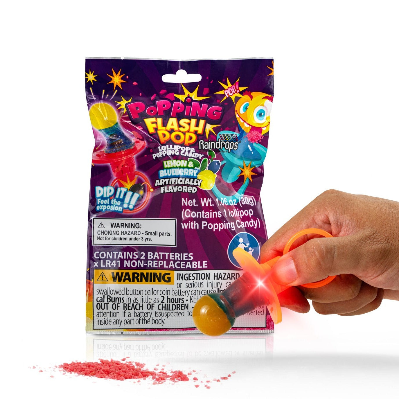 Raindrops Popping Flash Pop 1.06oz - 96ct – I Got Your Candy