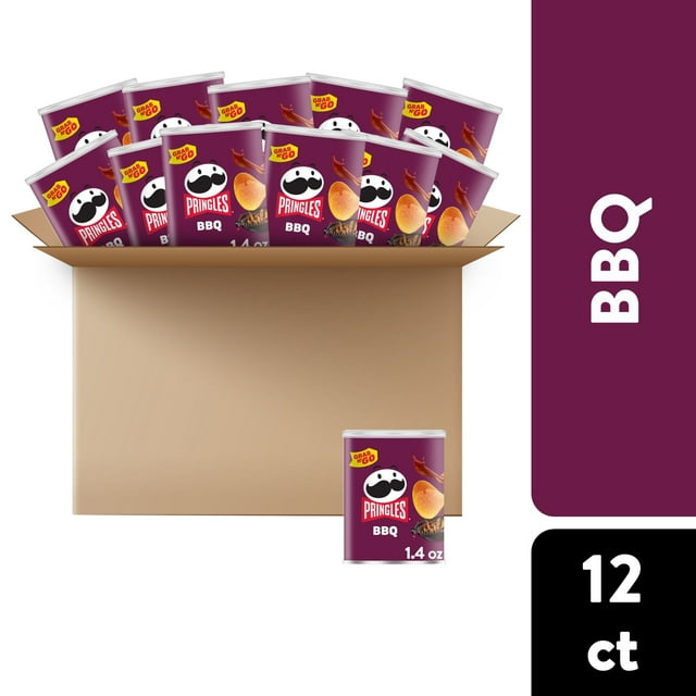 Pringles BBQ Potato Crisps Chips 1.4oz - 12ct