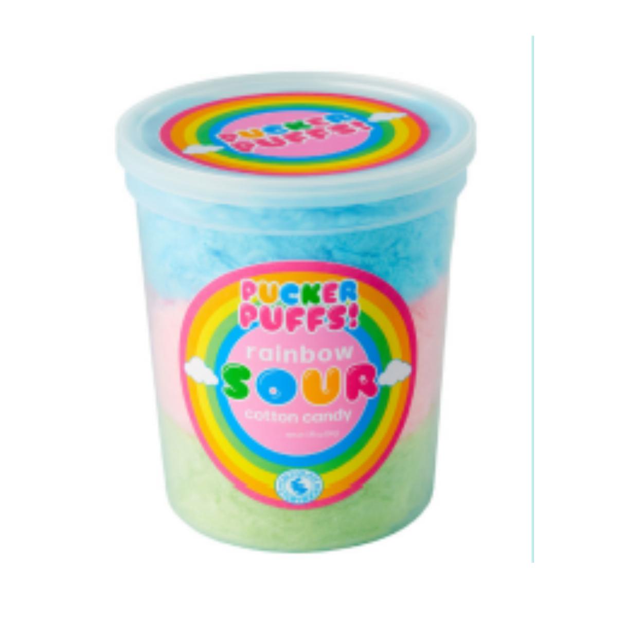 Pucker Puffs Sour Rainbow Cotton Candy 1.75oz - 12ct