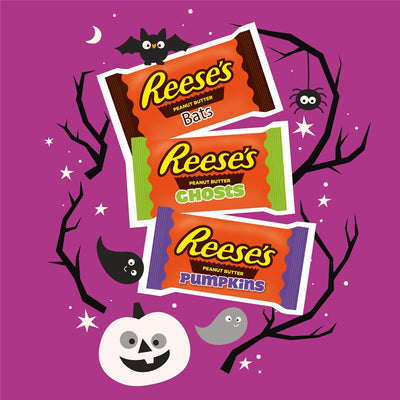 Reese's Bats, Pumpkins & Ghosts Assortment Snack Size Bag 9 oz - 6ct