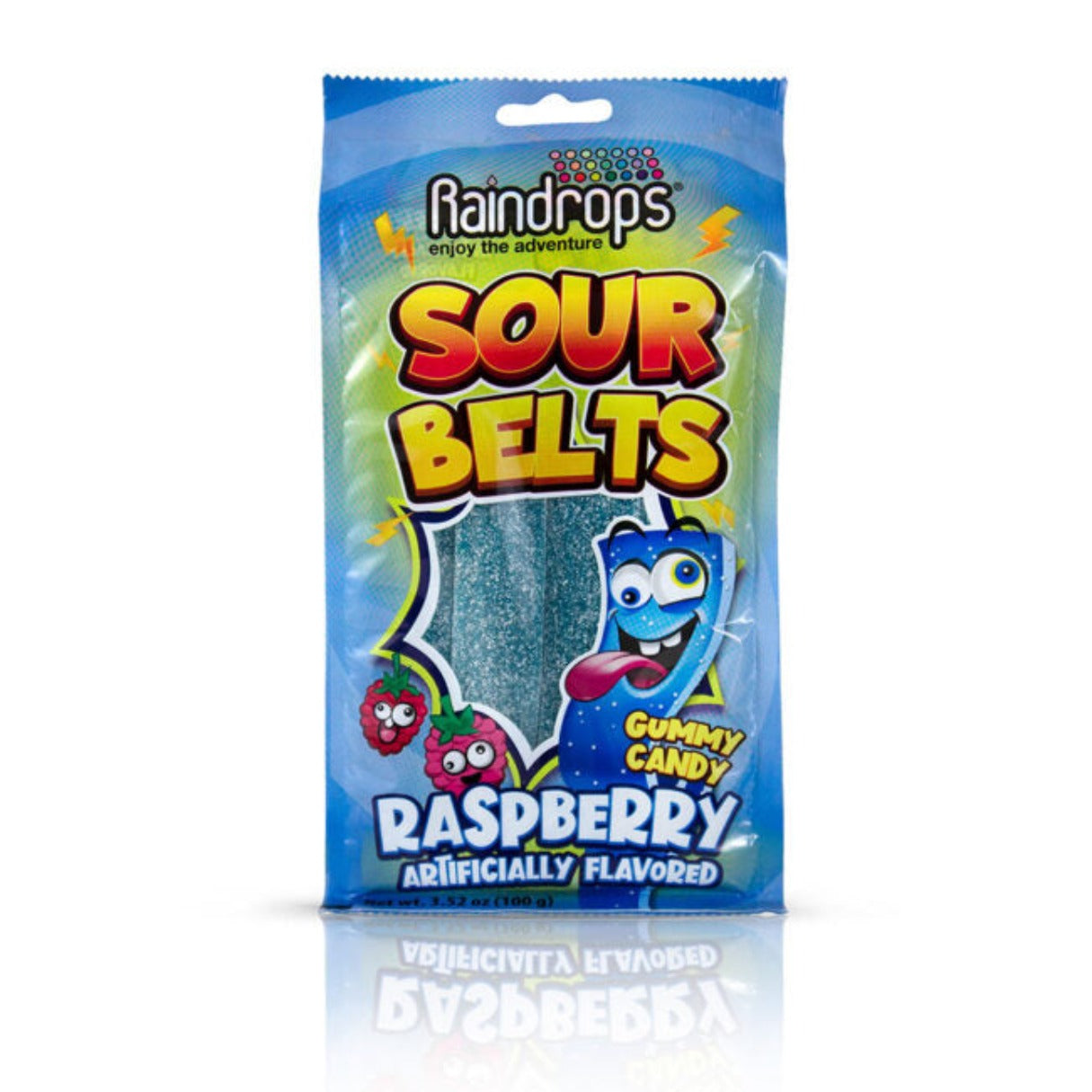 Raindrops Sour Belts Raspberry  3.52oz - 48ct