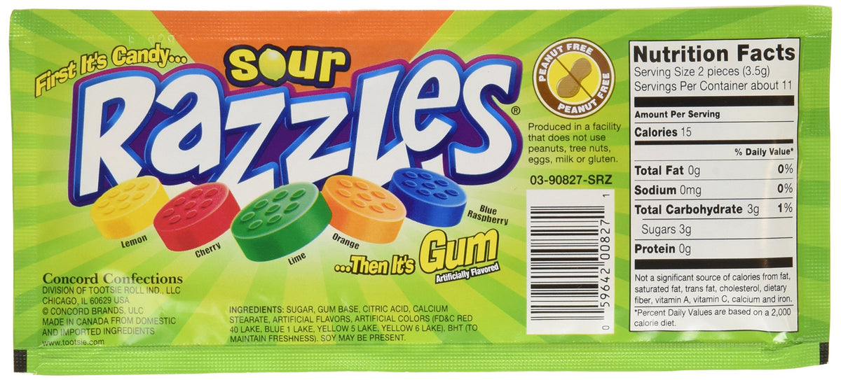Red Razzles Razzles Sour 1.4oz - 24ct – I Got Your Candy