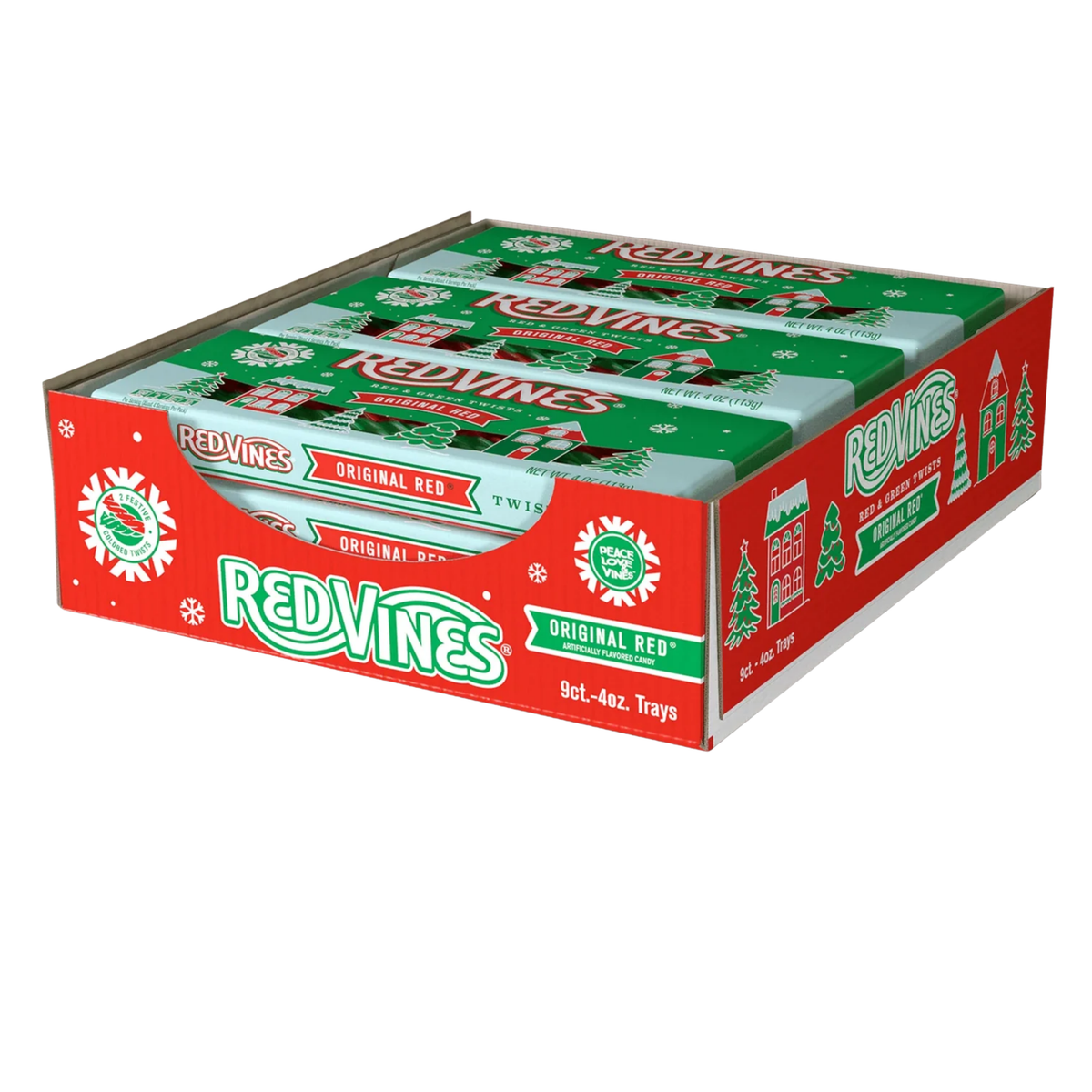 Red Vines Original Red and Green Christmas Twists 4oz 9ct