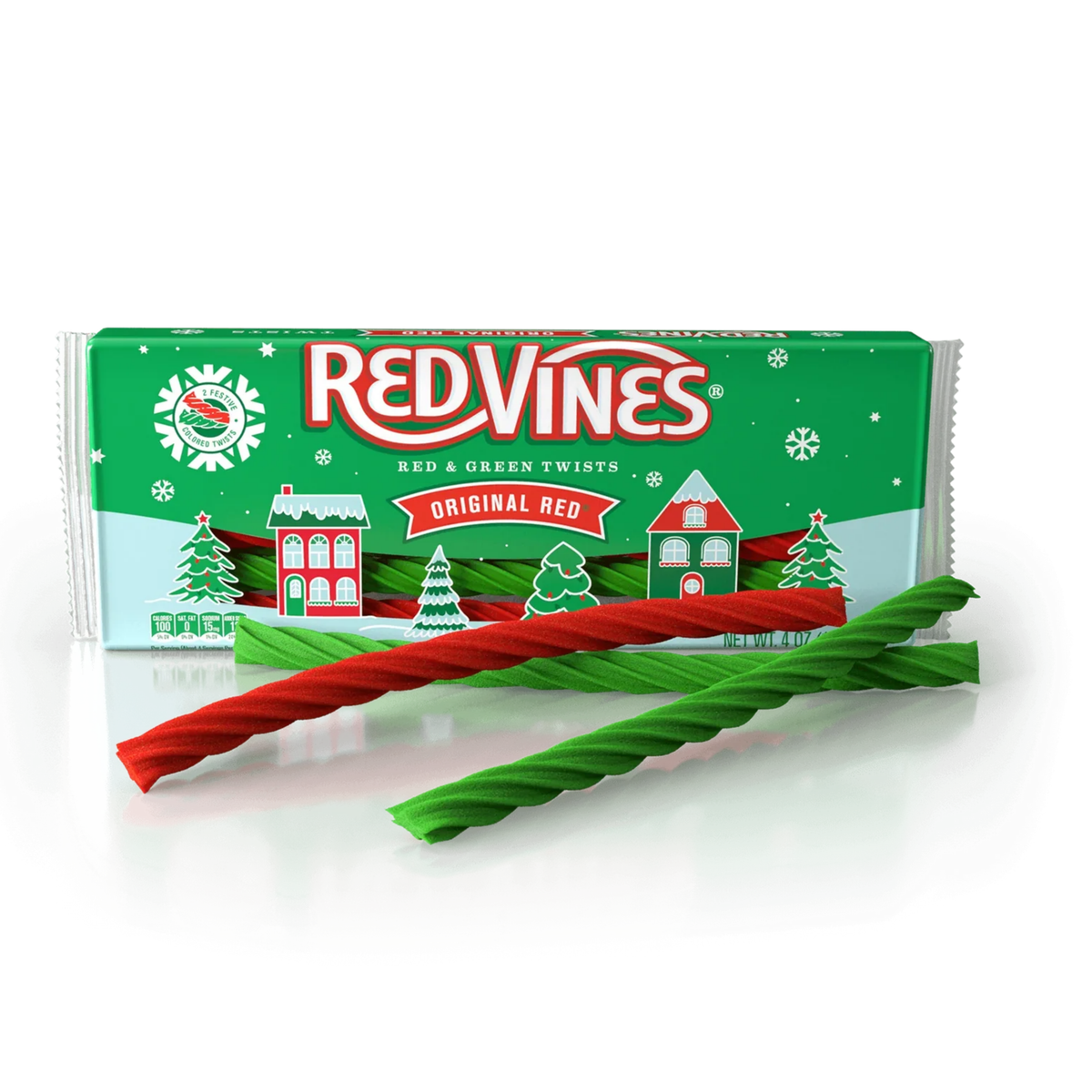 Red Vines Original Red and Green Christmas Twists 4oz 9ct