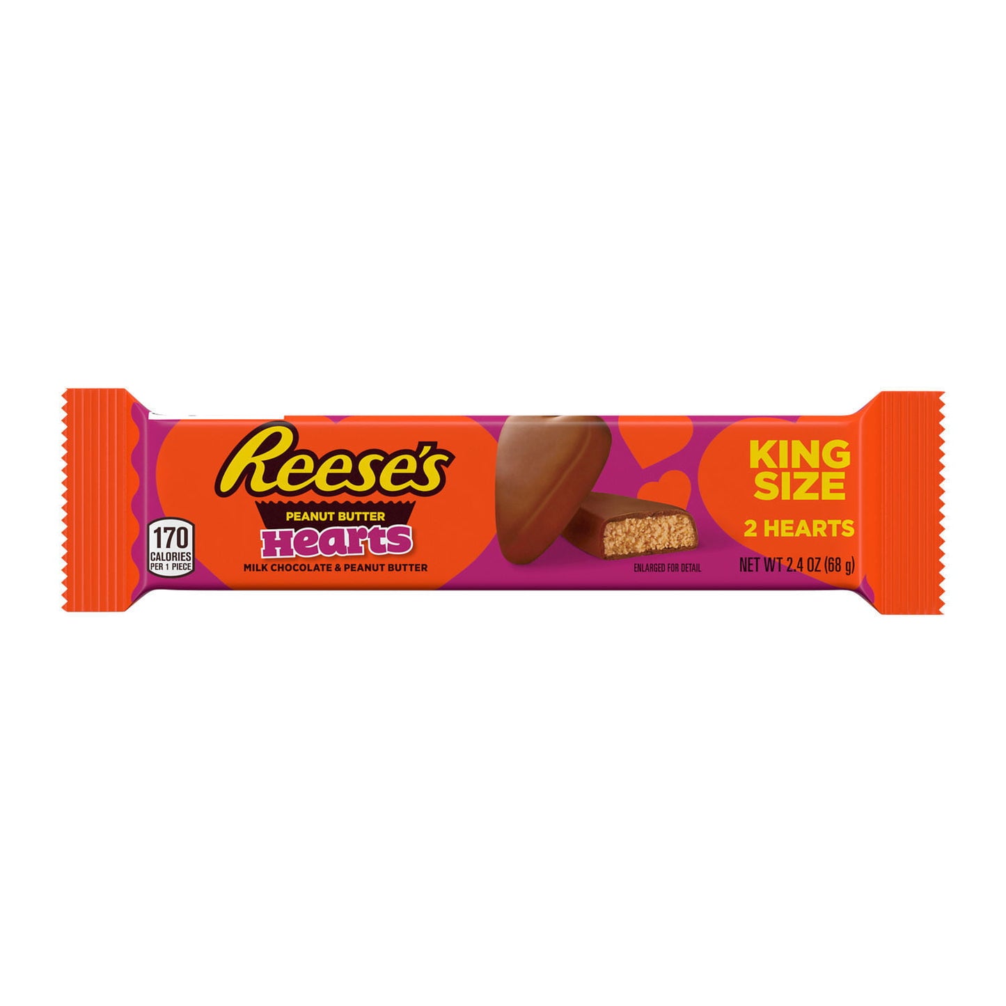 Reese's Peanut Butter Hearts King Size 2.4oz - 24ct