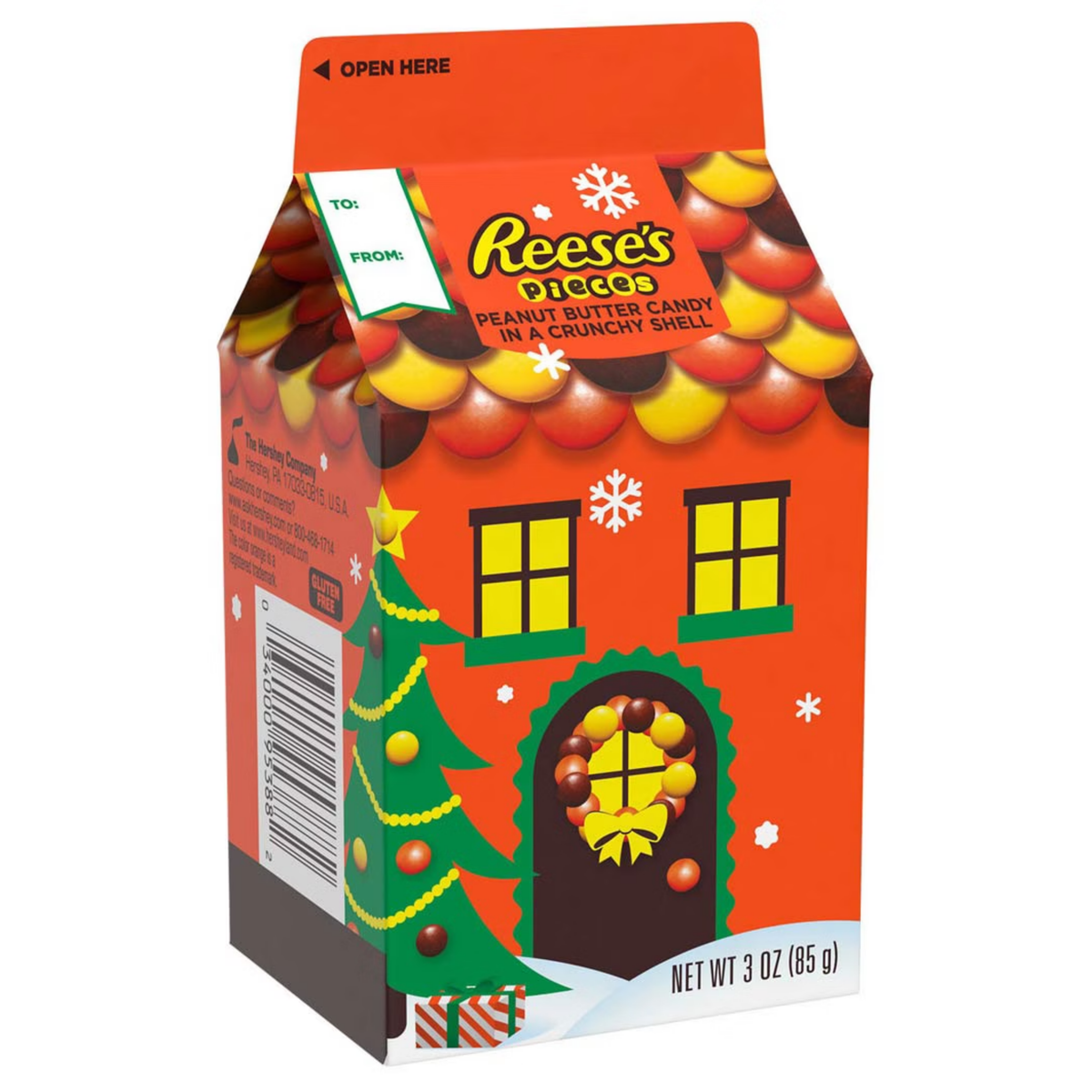Reese's Pieces Christmas Peanut Butter Carton 3oz 12ct