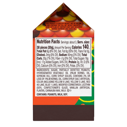 Reese's Pieces Christmas Peanut Butter Carton 3oz 12ct