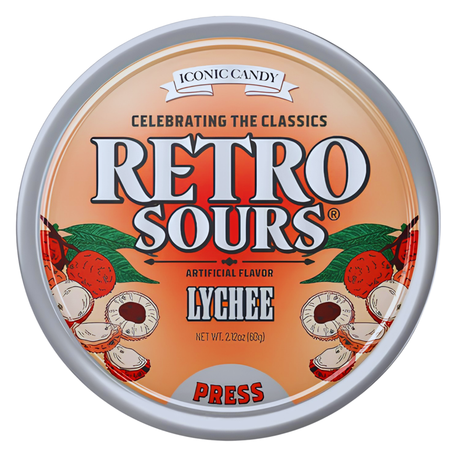 Retro Sours Lychee Hard Candy 2.12oz 8ct