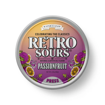 Retro Sours Passion Fruit Hard Candy 2.12oz - 8ct