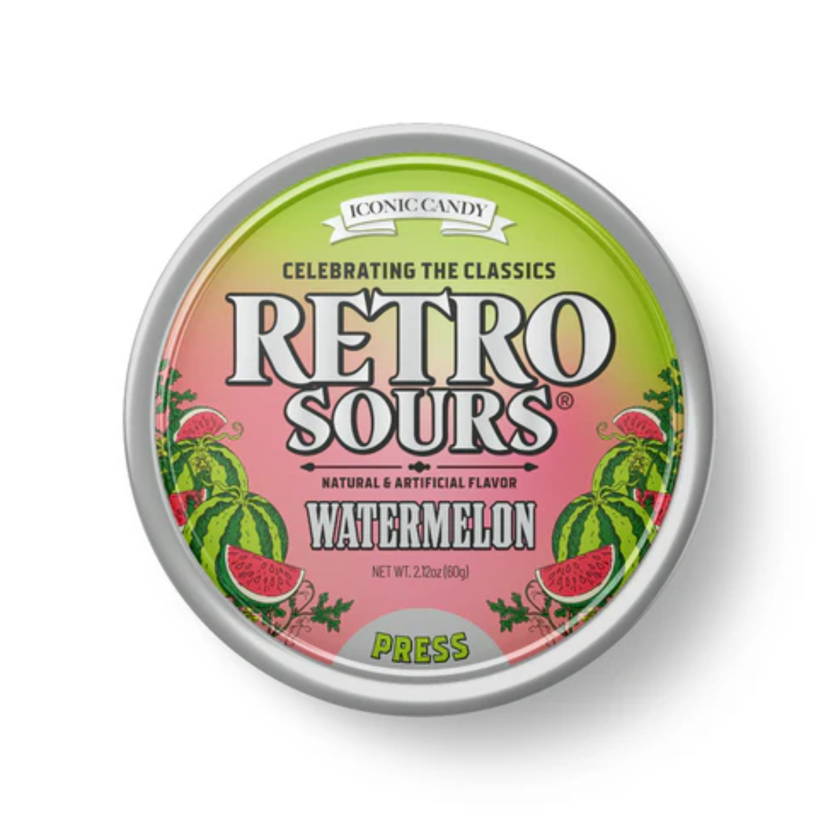 Retro Sours Watermelon Hard Candy 2.12oz - 8ct