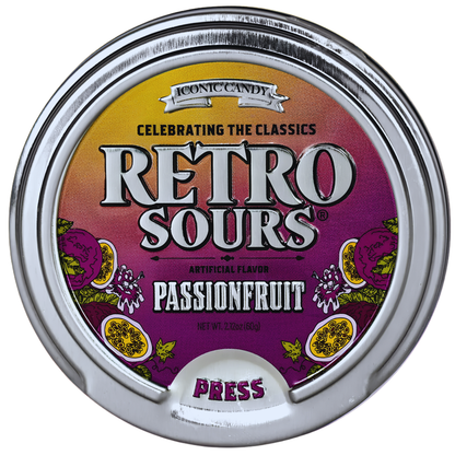 Retro Sours Passion Fruit Hard Candy 2.12oz 8ct