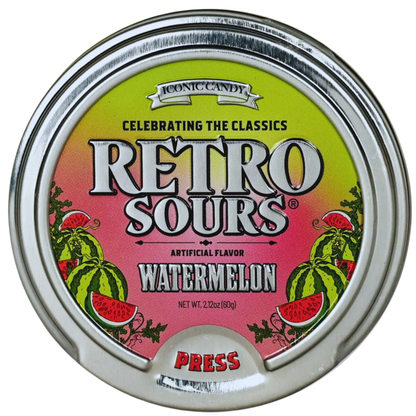 Retro Sours Watermelon Hard Candy 2.12oz 8ct