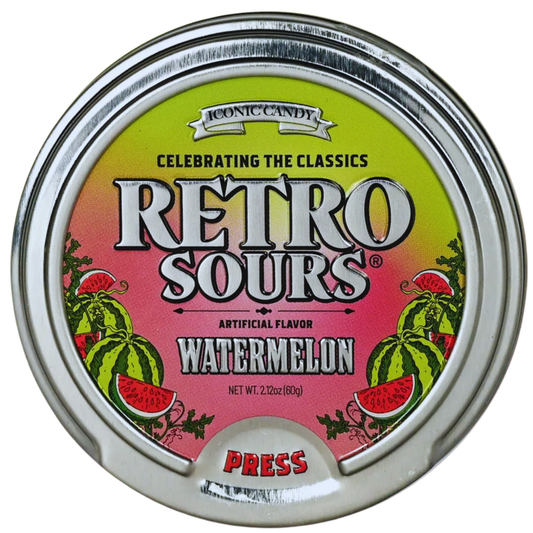 Retro Sours Watermelon Hard Candy 2.12oz 8ct