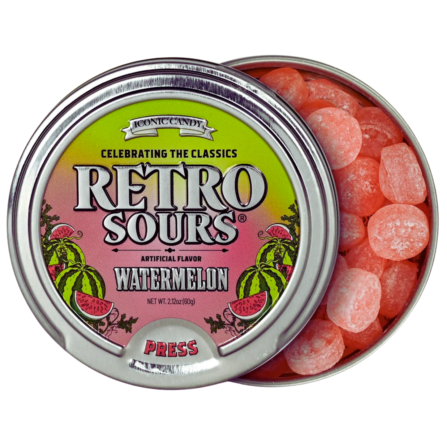 Retro Sours Watermelon Hard Candy 2.12oz 8ct