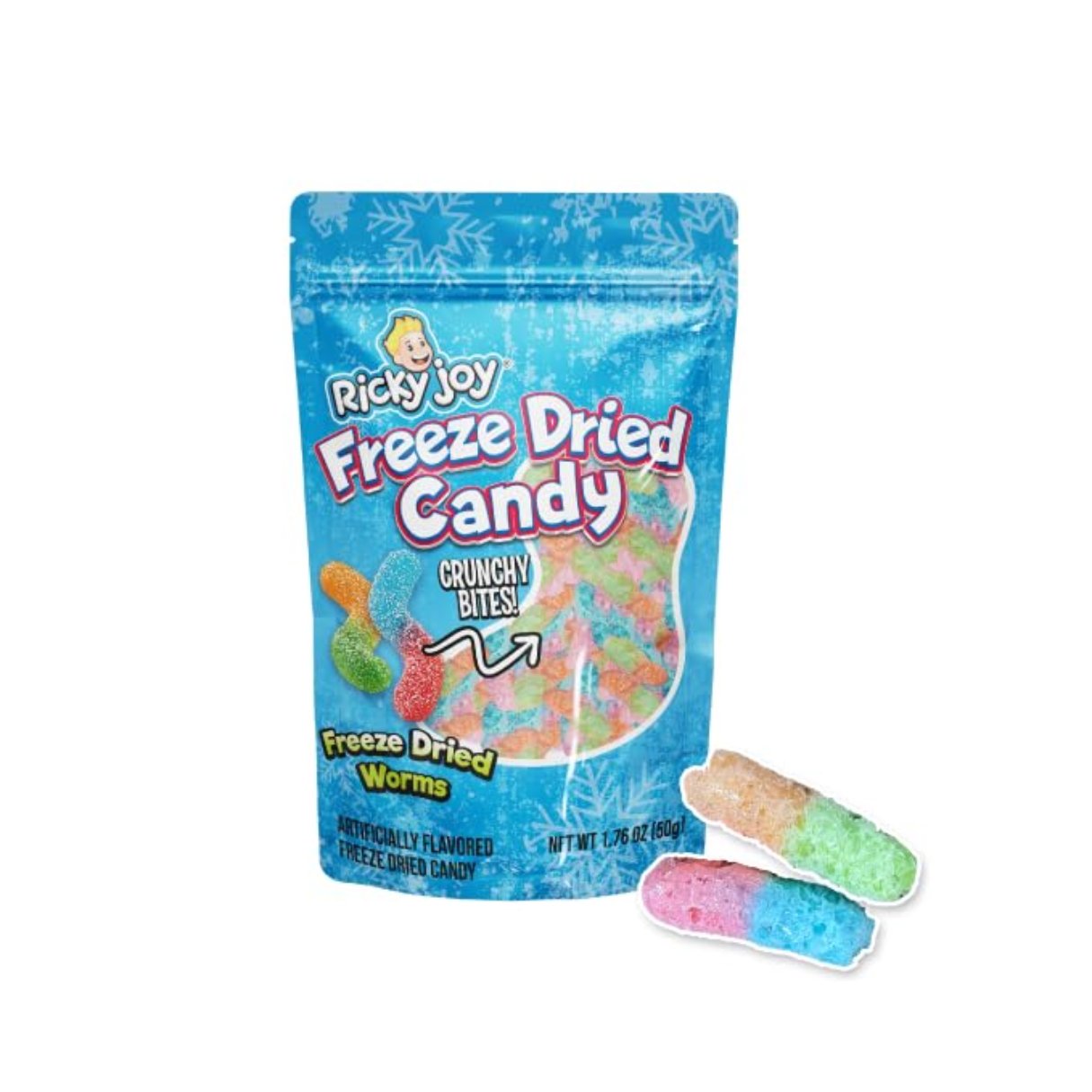 Ricky Joy Freeze Dried Candy Worms 1.76oz - 24ct