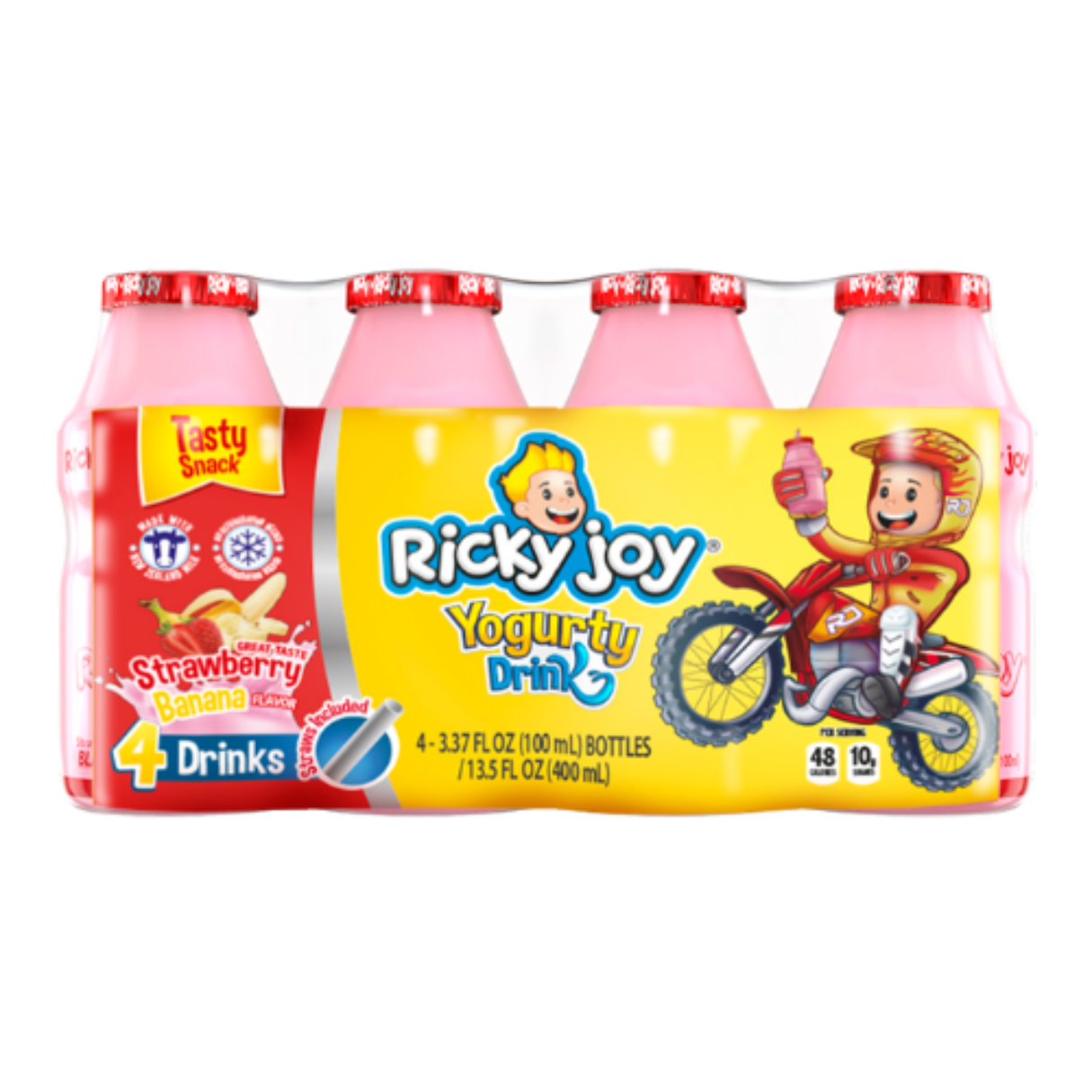 Strawberry Ricky Ricky Joy Yogurty Drink Strawberry Banana Flavor 13.5 FL OZ - 10ct โ I ...