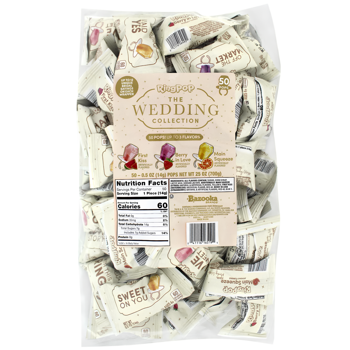 Ring Pop The Wedding Collection Lollipop 25oz 50ct