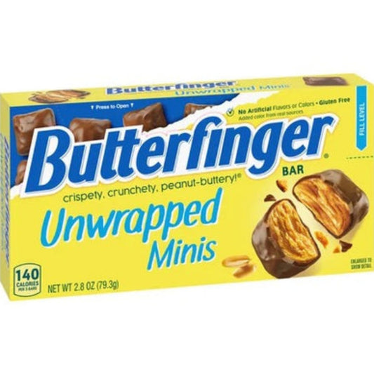 Butter Finger Mini's Unwrapped Theater Box 2.8oz - 9ct