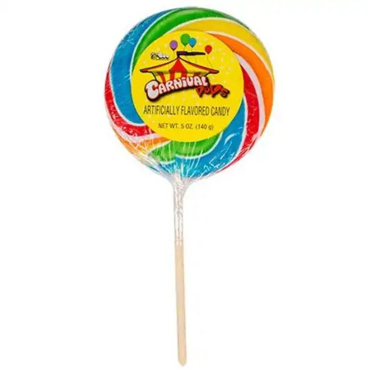 Bee Confections Giant Carnival Swirl Lollipops 4.25oz - 12ct
