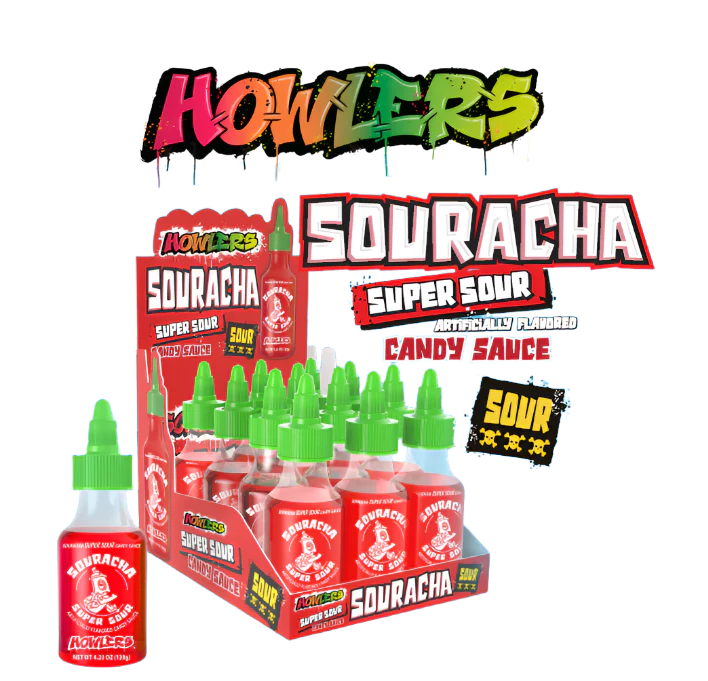 Howlers Souracha Super Sour Candy Sauce 4.23oz - 12ct