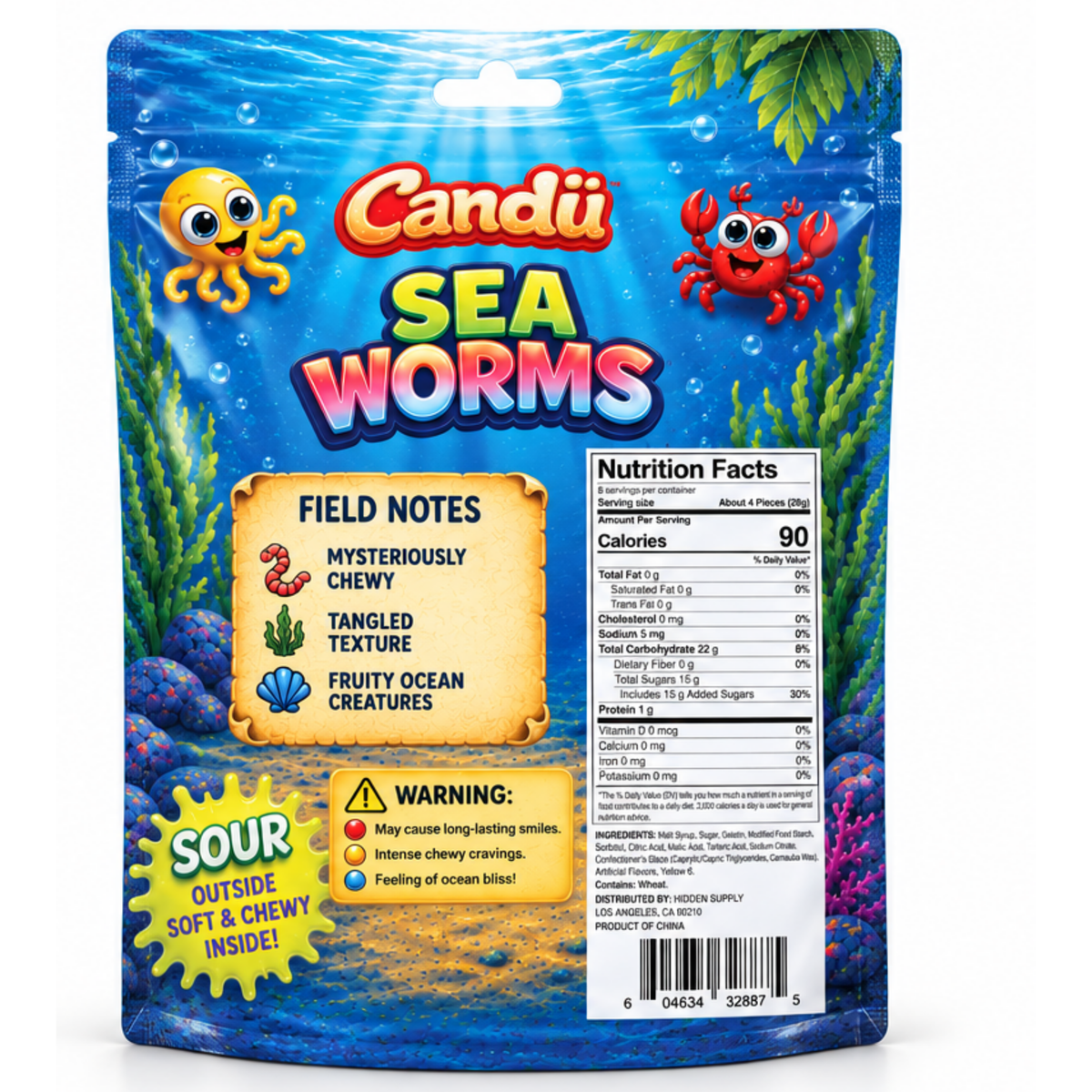 Sea Worms Gummy Candy 8oz 12ct