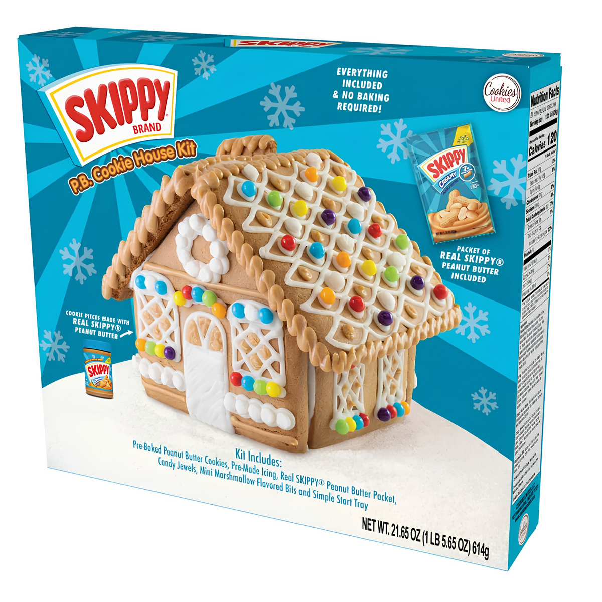 Skippy P.B. Cookie Christmas House Kit 21.65oz 6ct