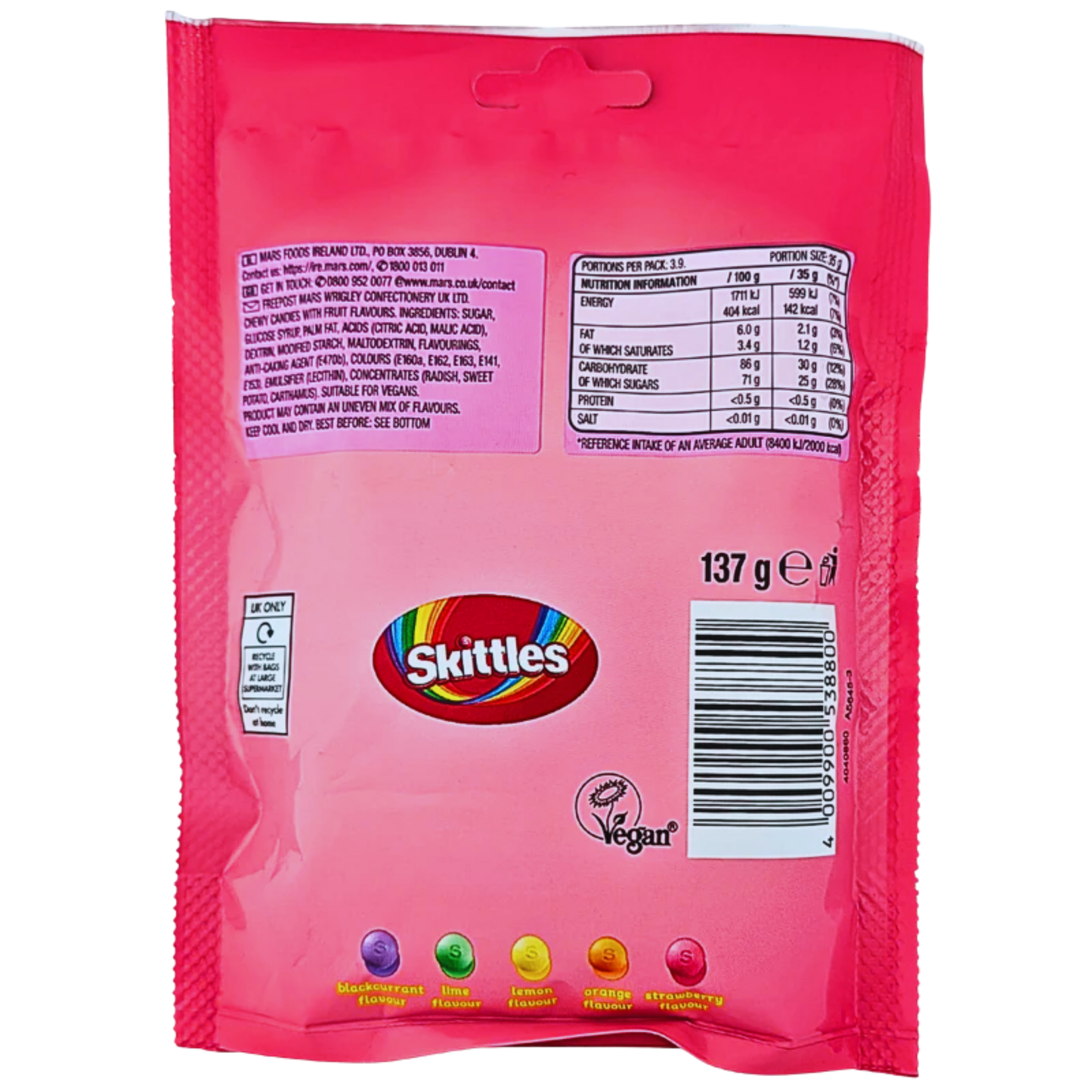 Skittle Fruits Chewies 137g 15ct
