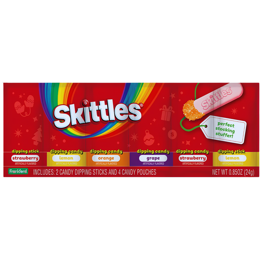Skittles Holiday Dig N Dips Strip Candy .85oz 18ct