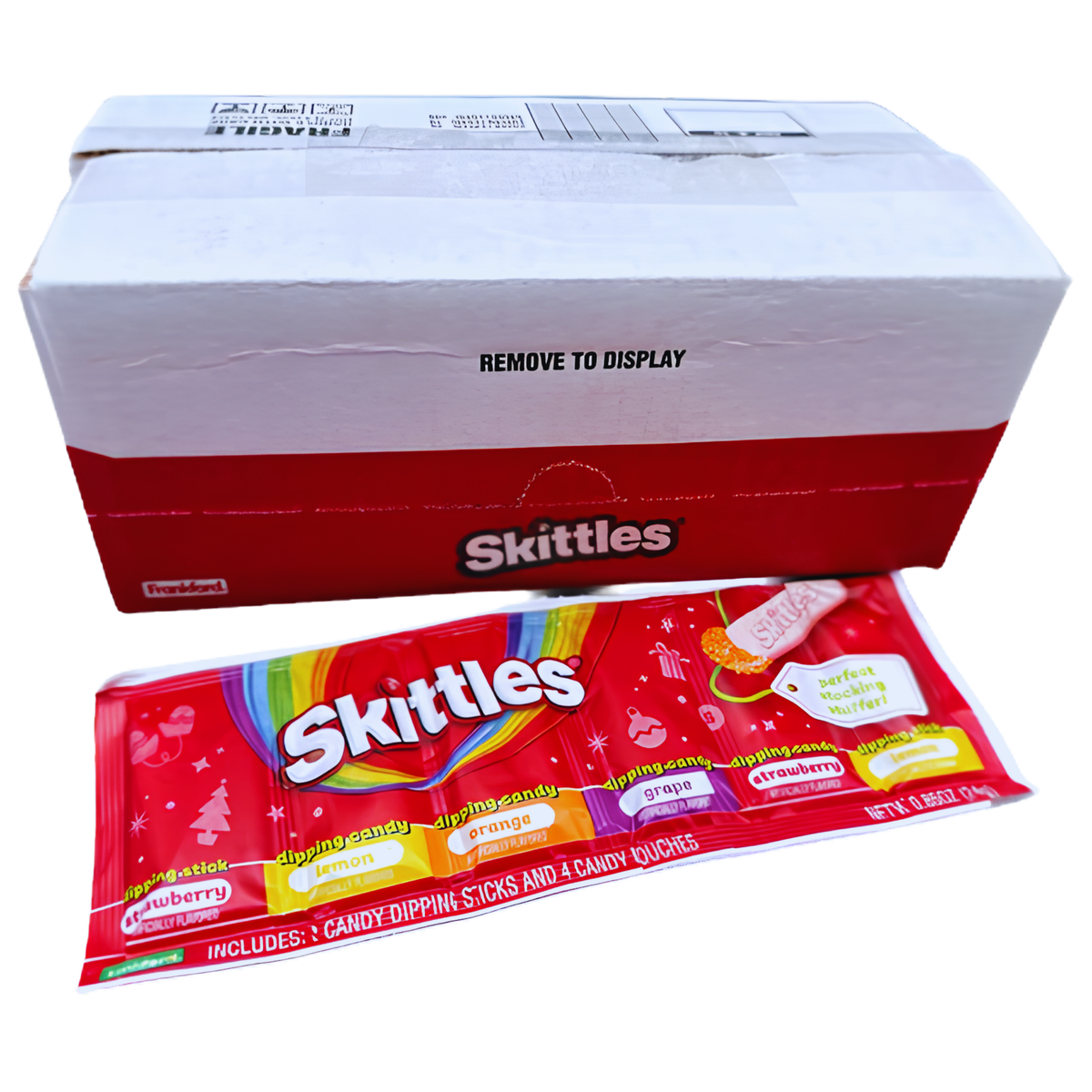 Skittles Holiday Dig N Dips Strip Candy .85oz 18ct