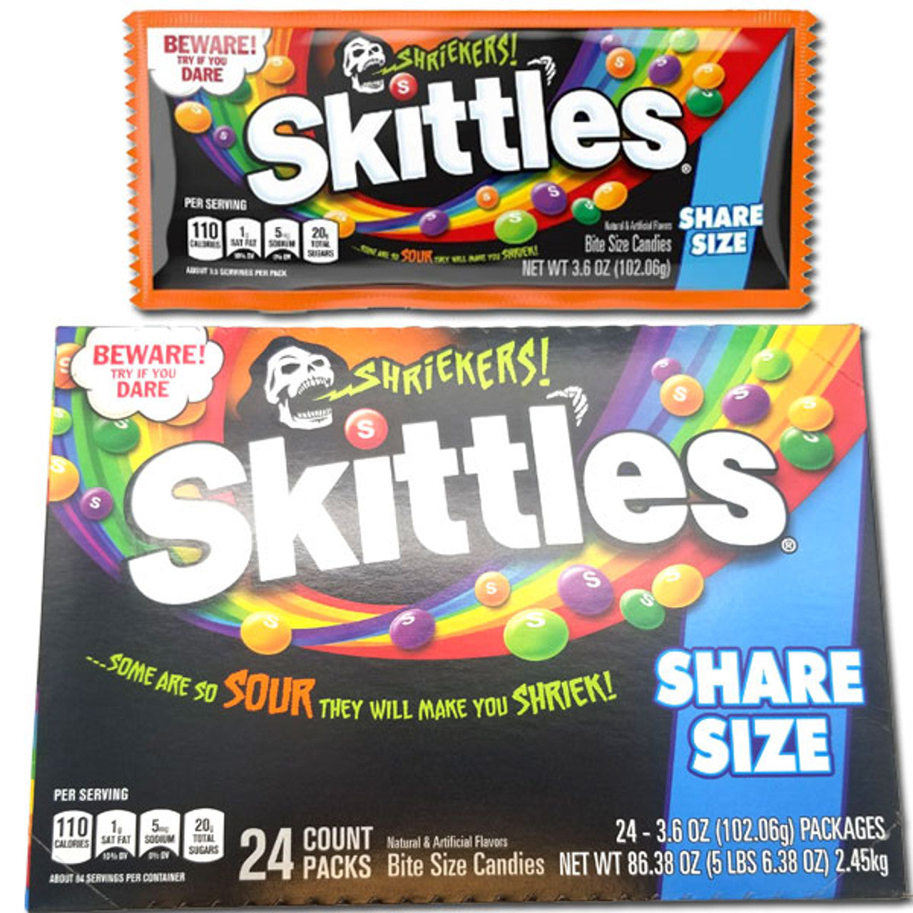 Skittles Shriekers Share Size 3.6oz - 24ct