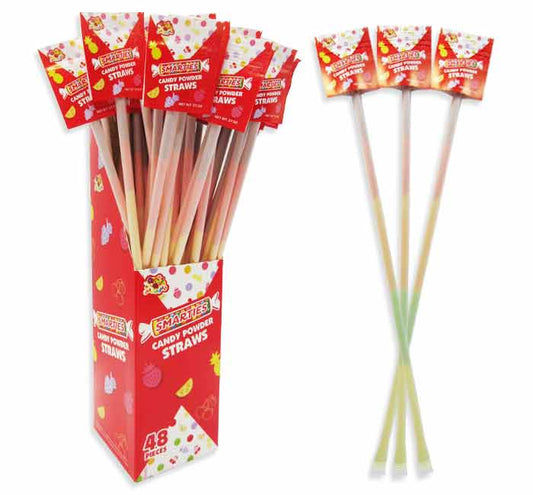 Smarties Candy Powder Straws 0.37oz - 48ct