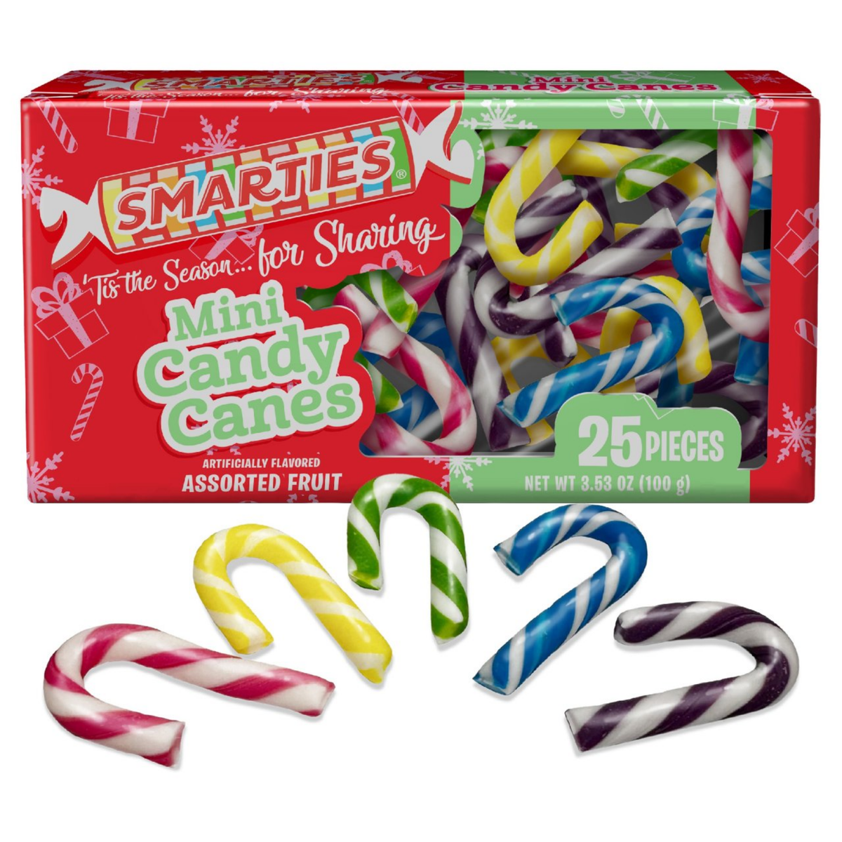 Smarties Mini Candy Canes 3.53oz 12ct