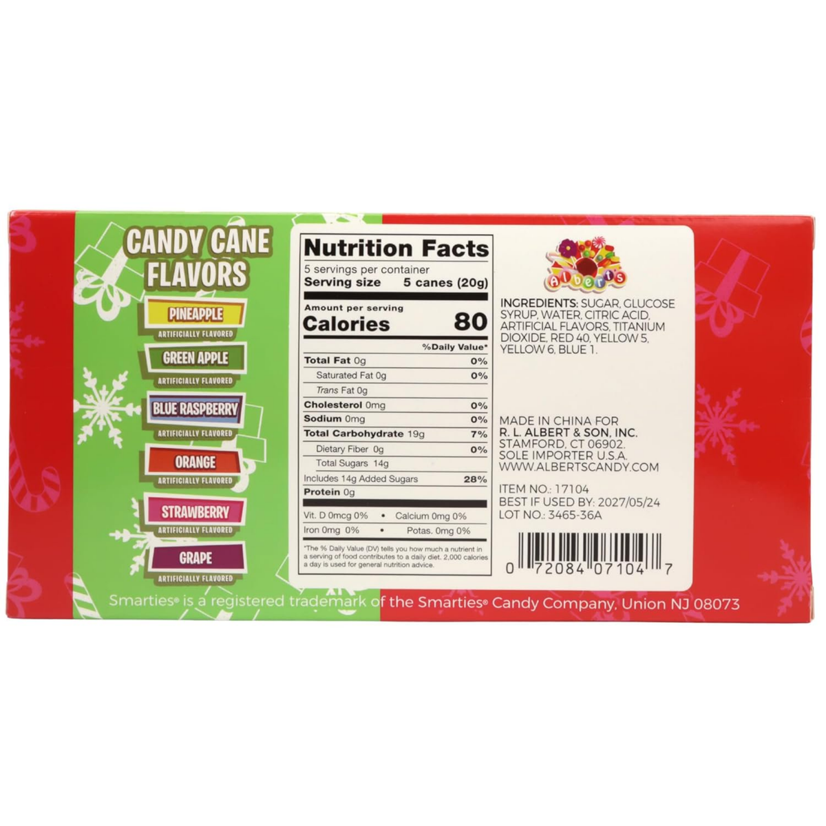 Smarties Mini Candy Canes 3.53oz 12ct