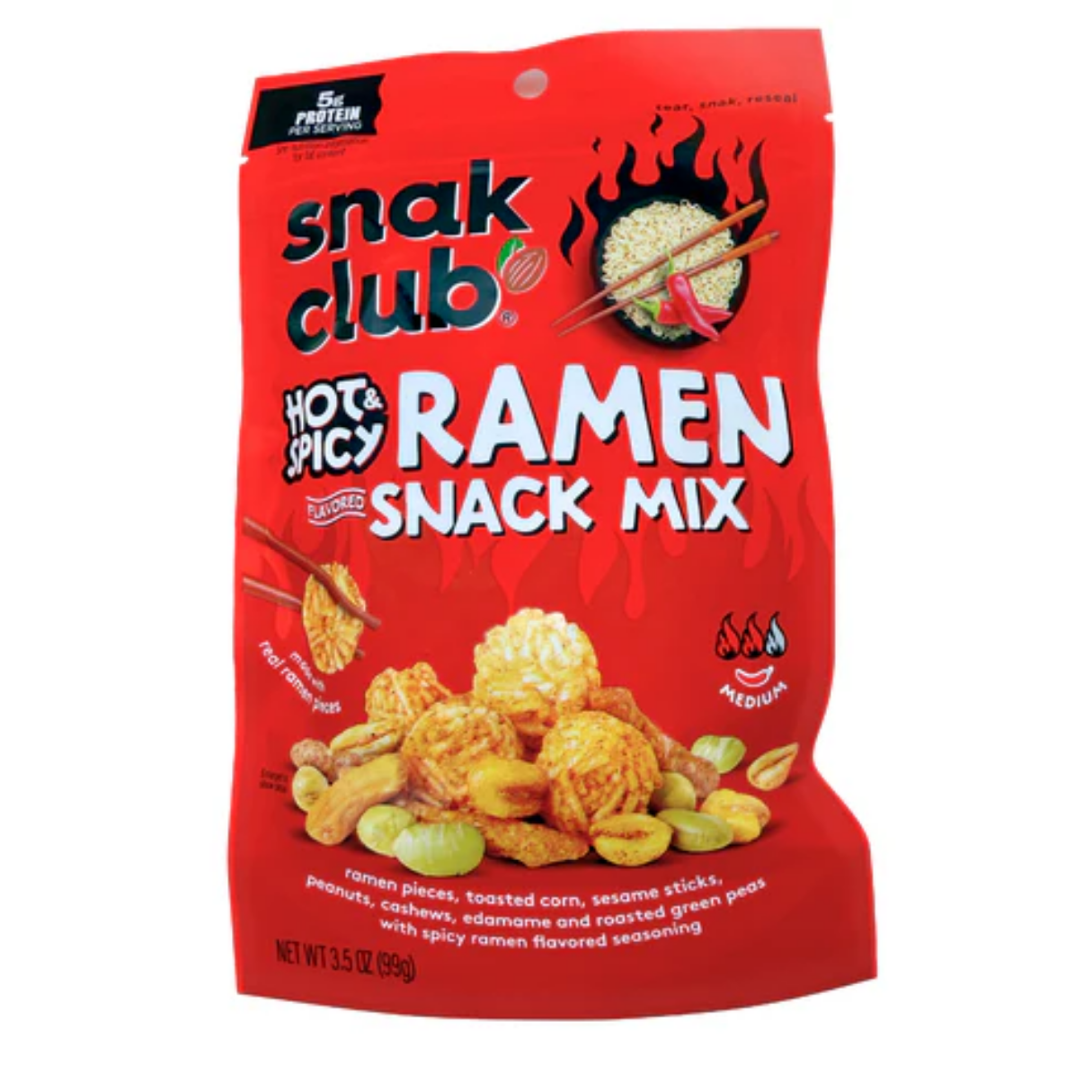 Snack Club Hot & Spicy Ramen Snack Mix - 3.5oz 6ct