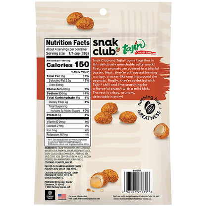 Snak Club Tajin Crunchy Peanuts 4oz - 6ct