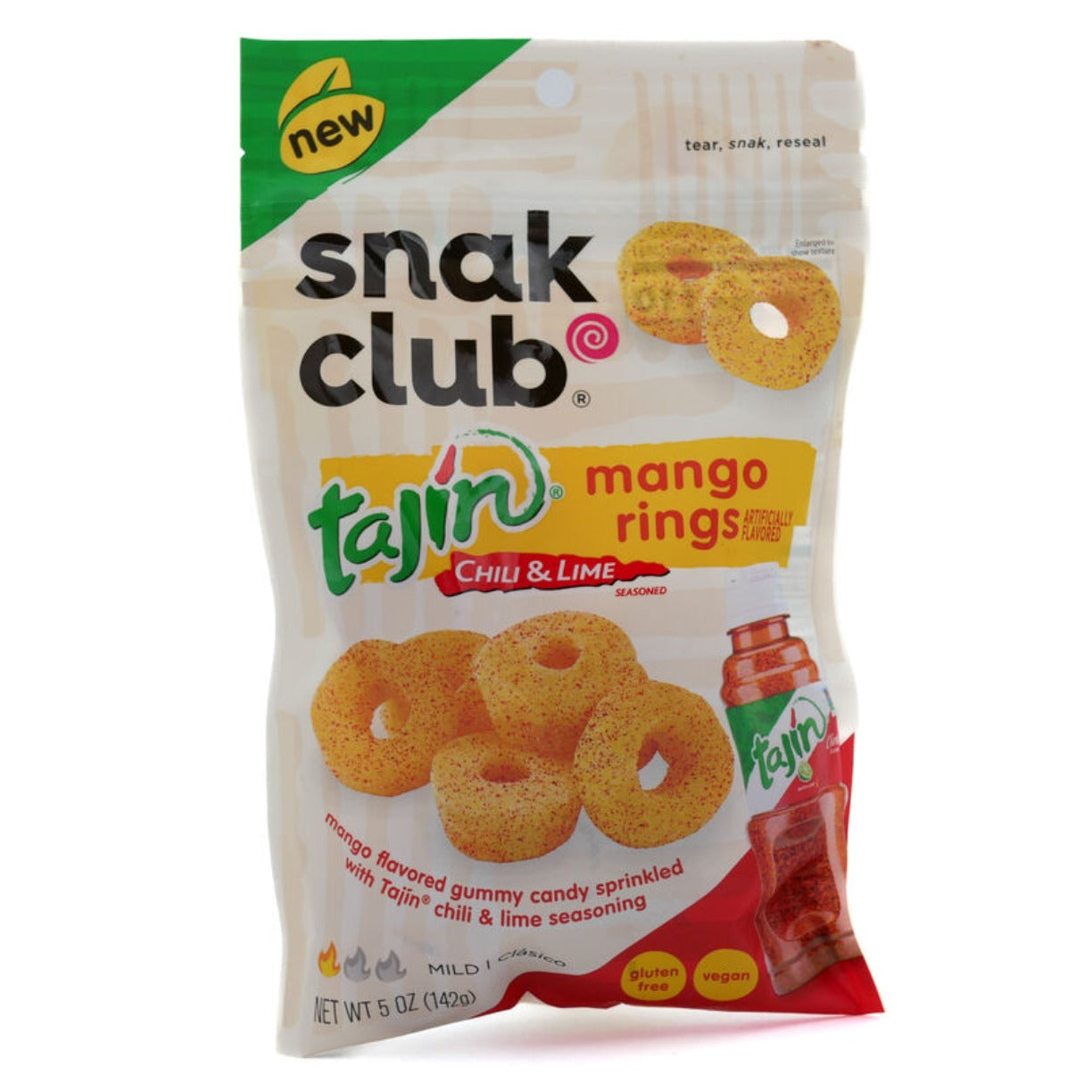 Snak Club Tajin Gummy Mango Rings 5oz - 6ct