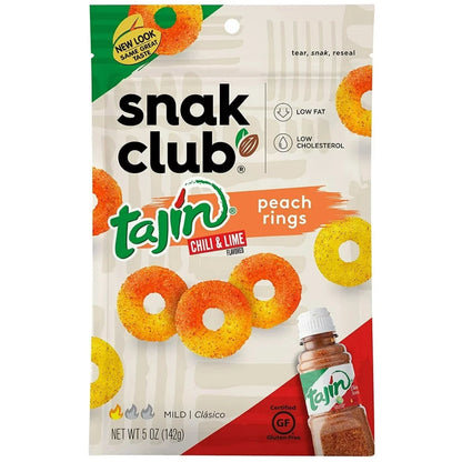 Snak Club Tajin Gummy Peach Rings 5oz - 6ct