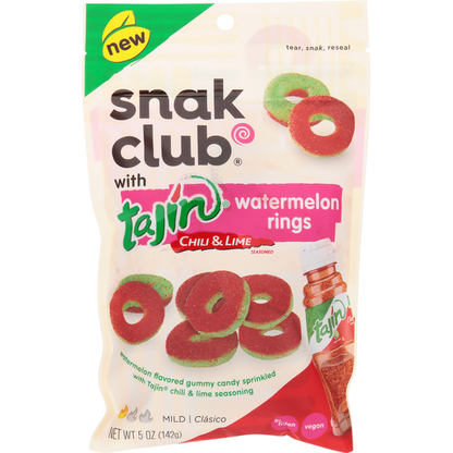 Snak Club Tajin Gummy Watermelon Rings 5oz - 6ct