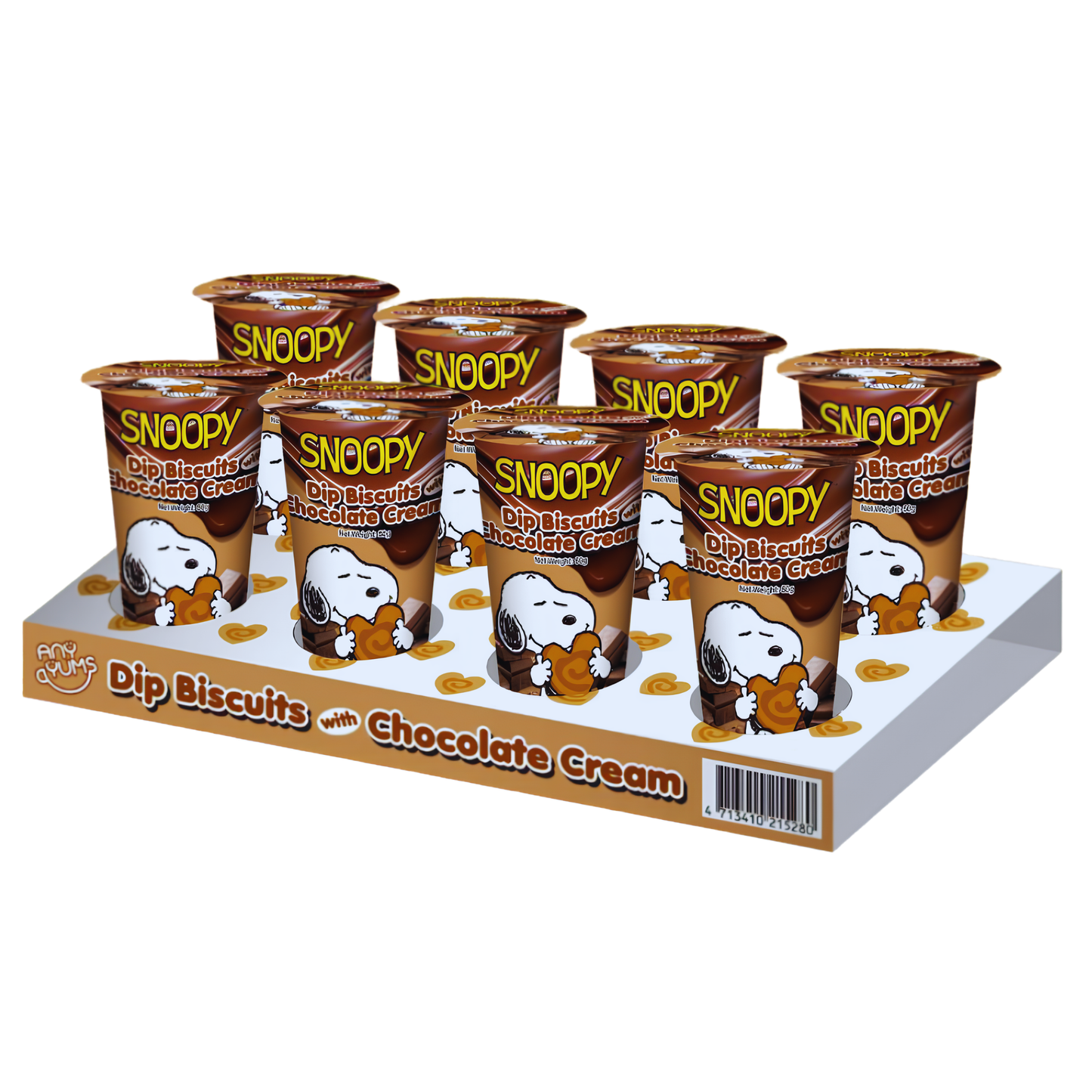 Snoopy Chocolate Cream Dip Biscuits 1.13oz 48ct