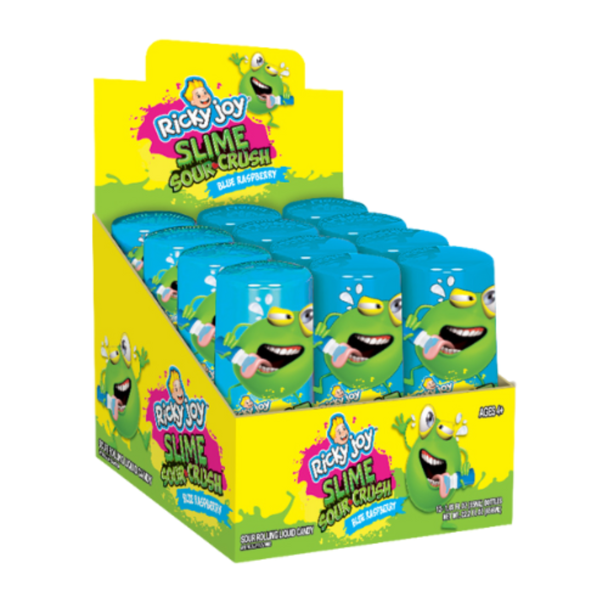 Ricky Joy Slime Sour Crush: Rolling Liquid Candy Blue Raspberry 1.85oz - 48ct